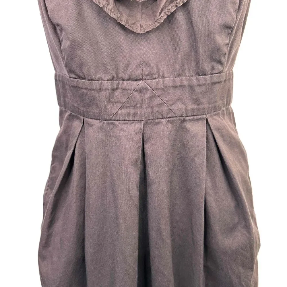 Moulinette Soeurs Brown Ruffle Trim Sleeveless Dress Size 6